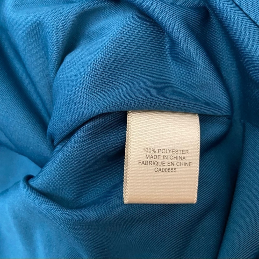 RW&CO. Empire chiffon dress woven turquoise cerulean blue sleeveless size 2 - Picture 12 of 16
